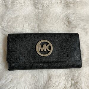 Michael Kors Black Wallet with Silver Logo